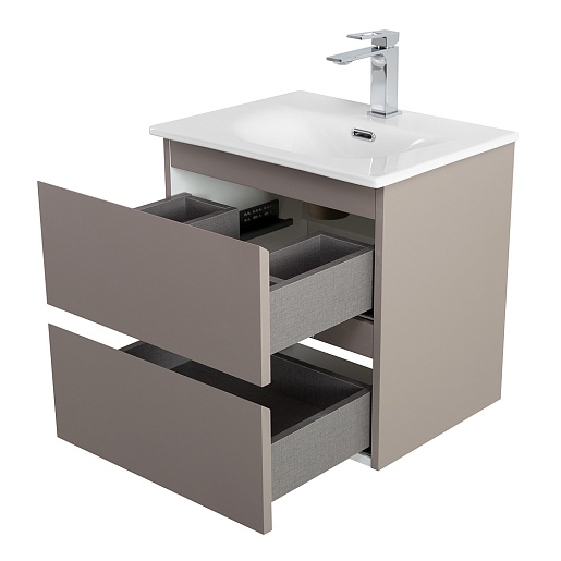 BelBagno Тумба с раковиной Kraft 39-50 подвесная Бежевый матовый с раковиной BB-8099-3-50 – фотография-10